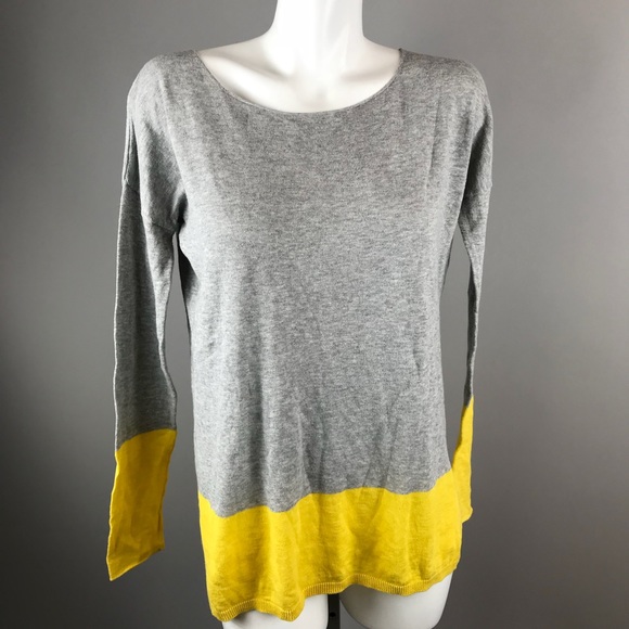 Vince Sweaters - Vince Grey Yellow Colorblock Stripe Sweater xs